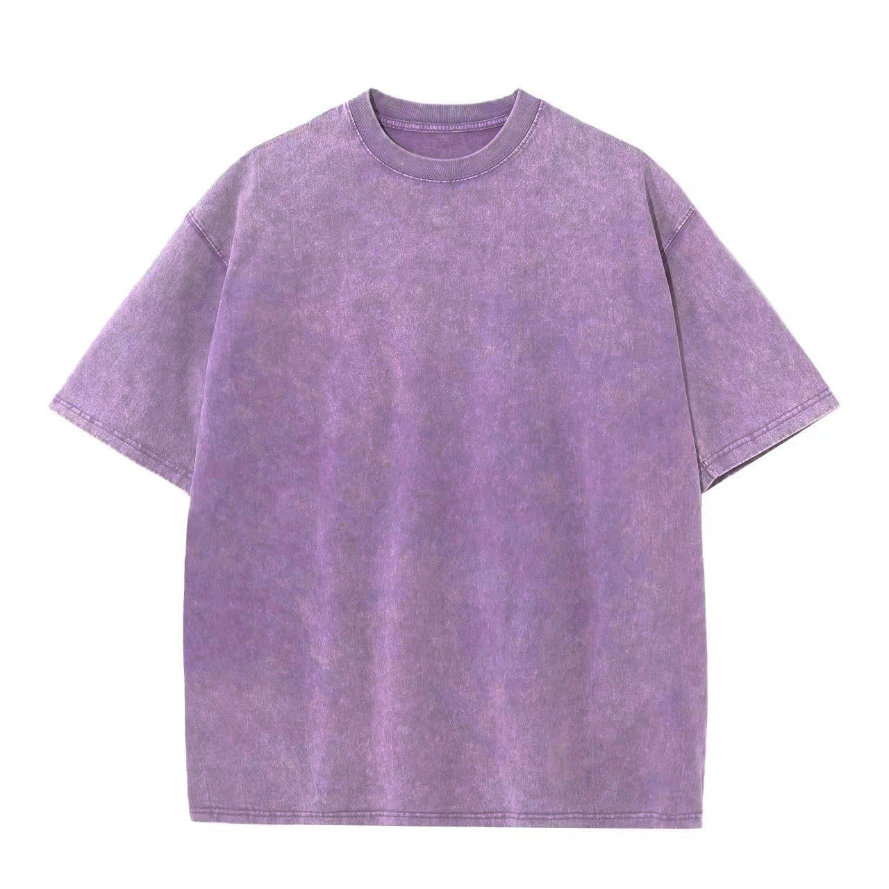 Cotton Heavy Distressed Drop Shoulder Retro Loose Short Sleeve